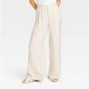 High rise wide leg pants